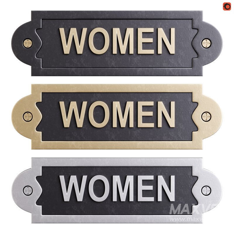 Solid Brass Sign Women - Image 1