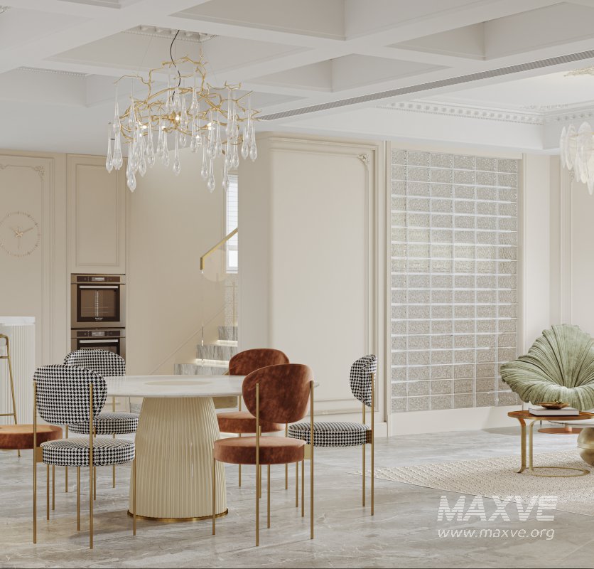 Luxurious living room and dining room office room - Image 8