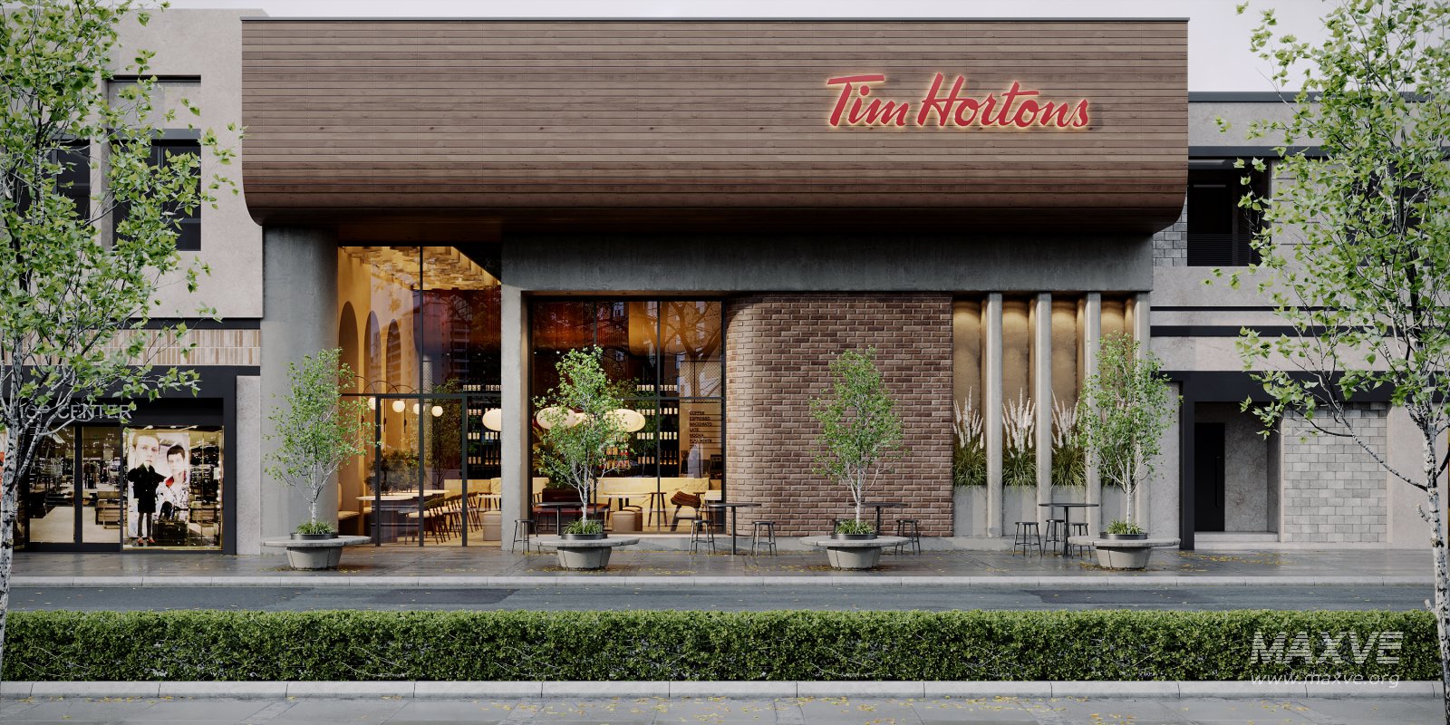 Coffee Shop 3D Model – Interior & Exterior | 3ds Max + Corona Renderer - Image 1