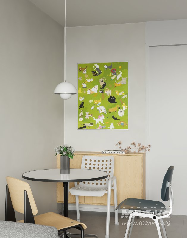Modern living room and dining room interior scene - Image 6