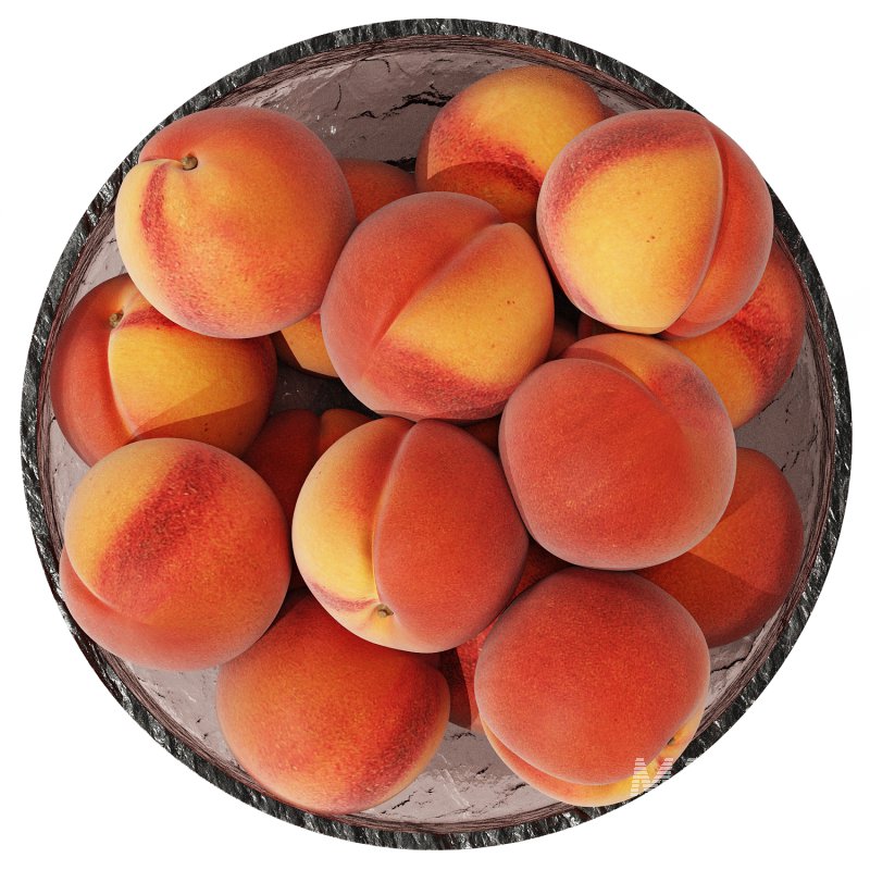 Glass Bowl Centerpiece with Peachs - Image 2