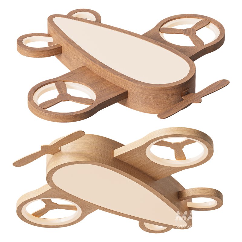 Cartoon Wood Aircraft LED Kids Ceiling Light - Image 3