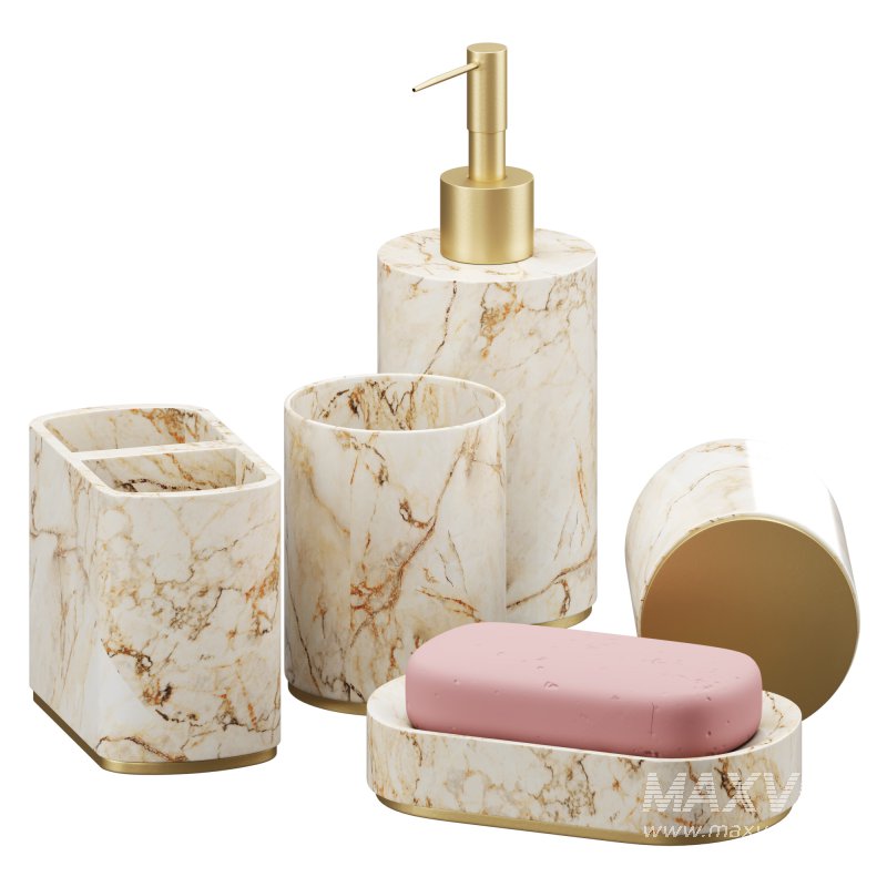 5 Piece Bathroom Counter Top Accessory Set - Image 3