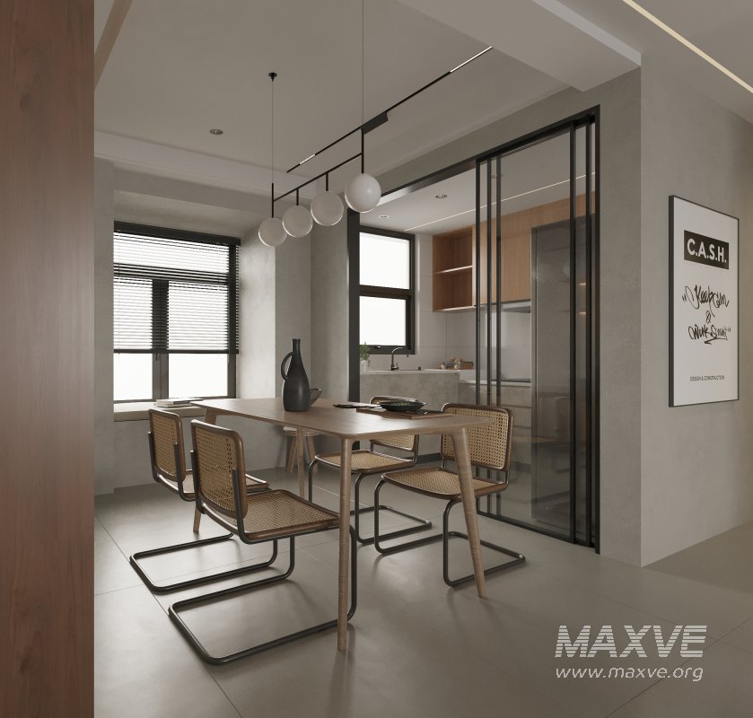 Modern living room and dining room interior scene - Image 3