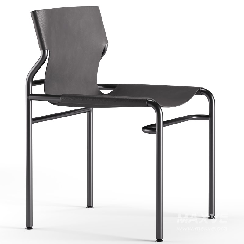 Surf Sling Brown Leather Dining Chair - Image 1