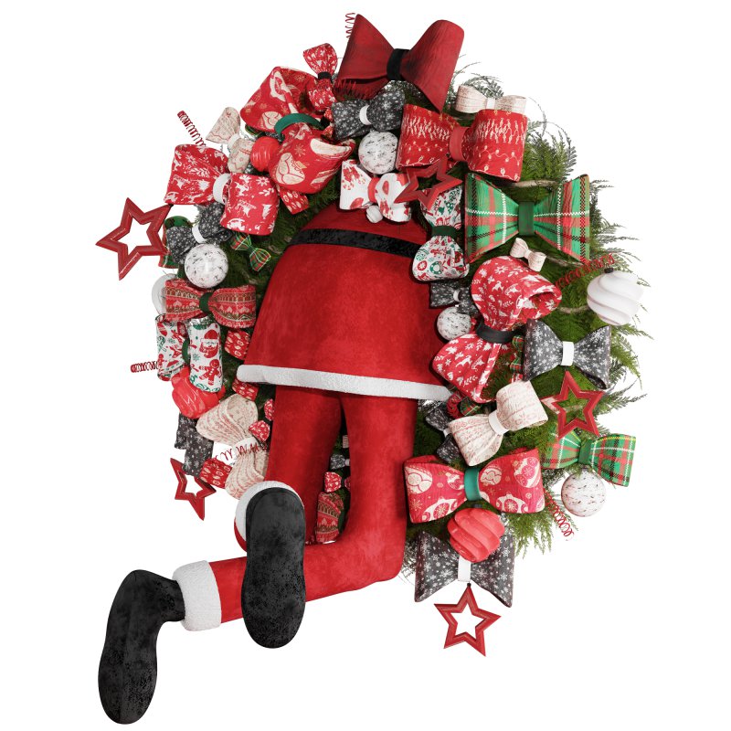 Santa Claus Wearth Christmas Decor - Image 1