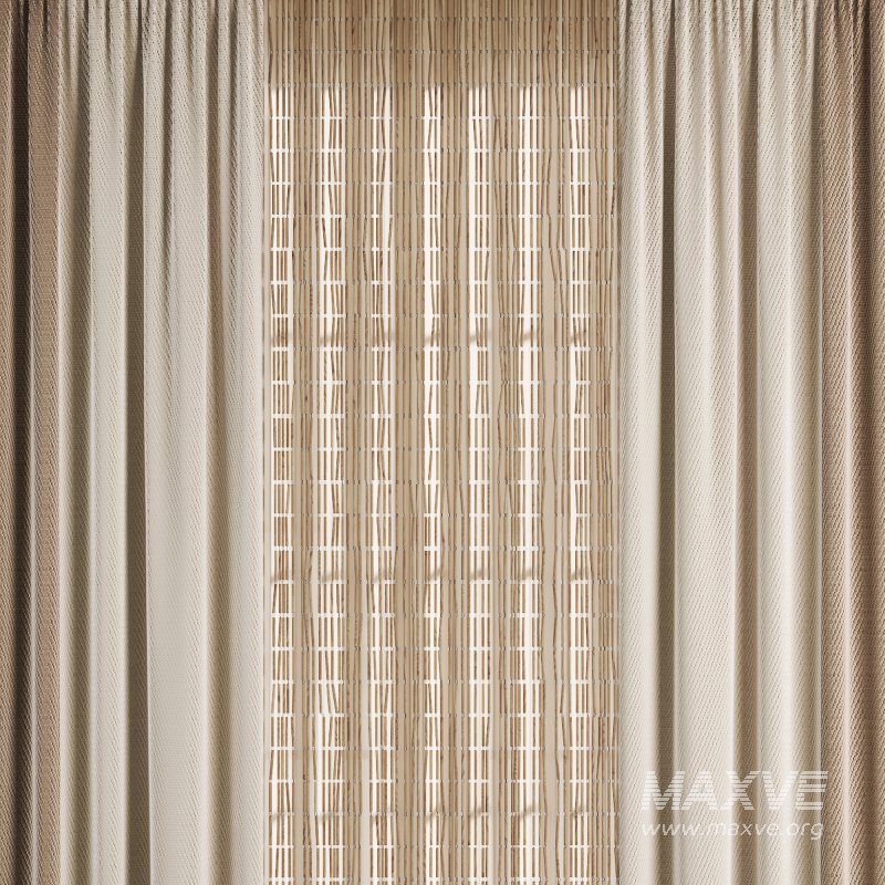 Silk and Wooden String Curtain 056 - Image 3