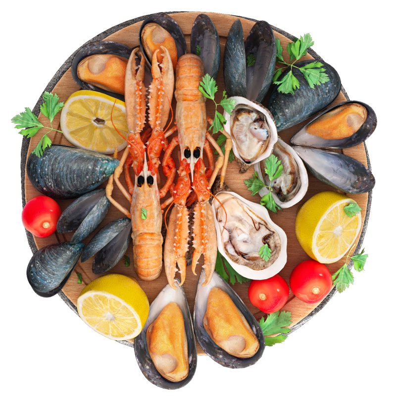 seafood plate of langoustines oysters and mussels - Image 2