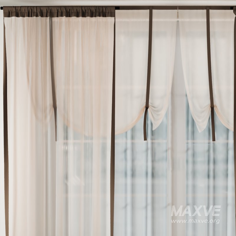 Tulle Curtain w Decorative Edging 061 - Image 3
