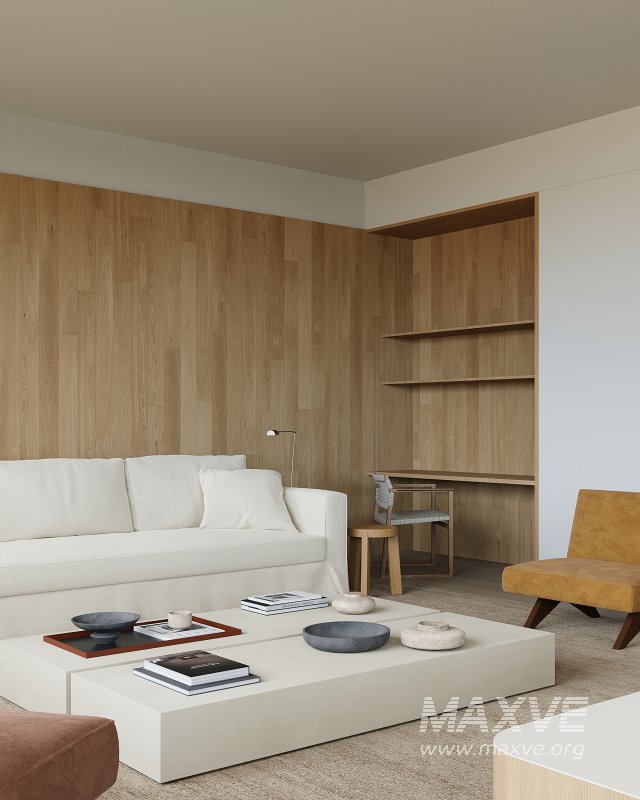 Modern living room and dining room interior scene - Image 9