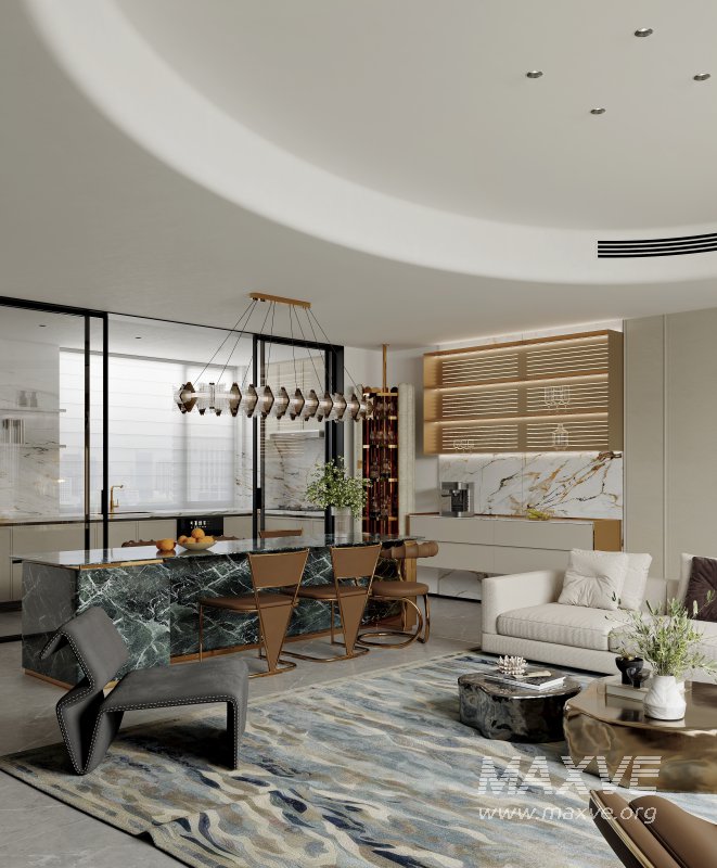 Luxurious living room and dining room - Image 3