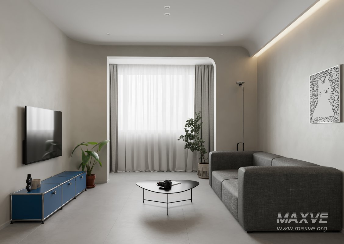 Modern living room and dining room interior scene - Image 2