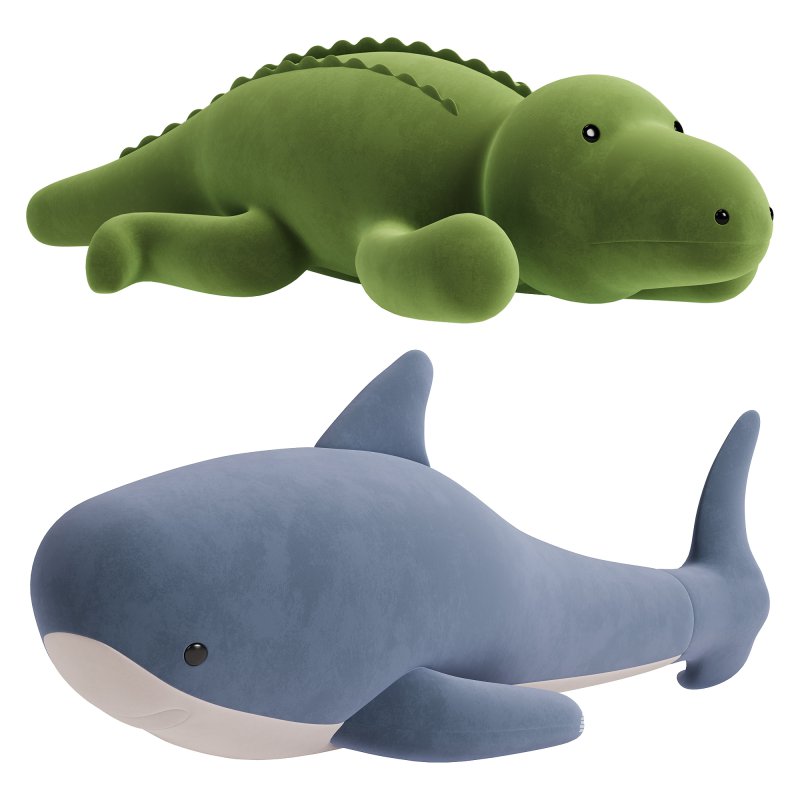 Shark and Crocodile Plush Toy - Image 1