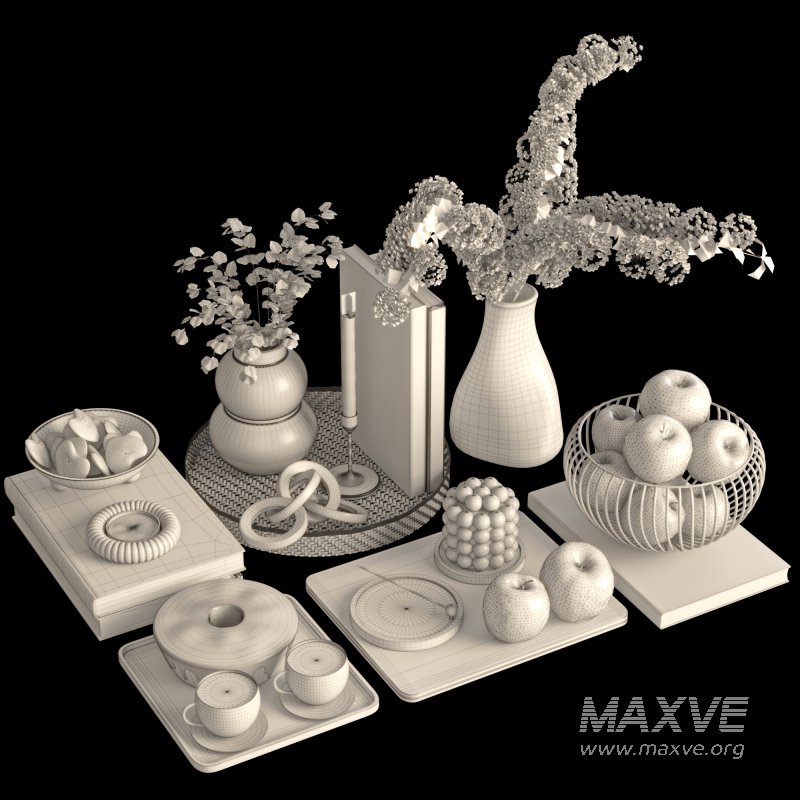 Decorative Set with Apples and Flowers 03 - Image 6