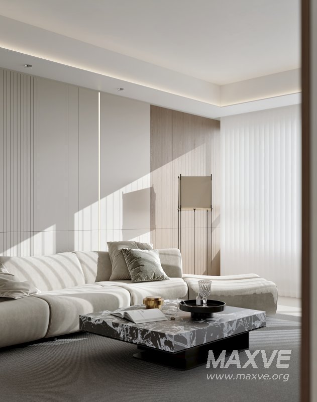 Modern living room and dining room interior scene - Image 6