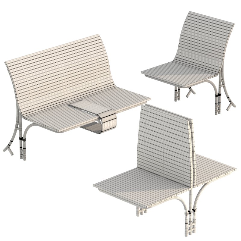 Linear Garden Bench Set - Image 5