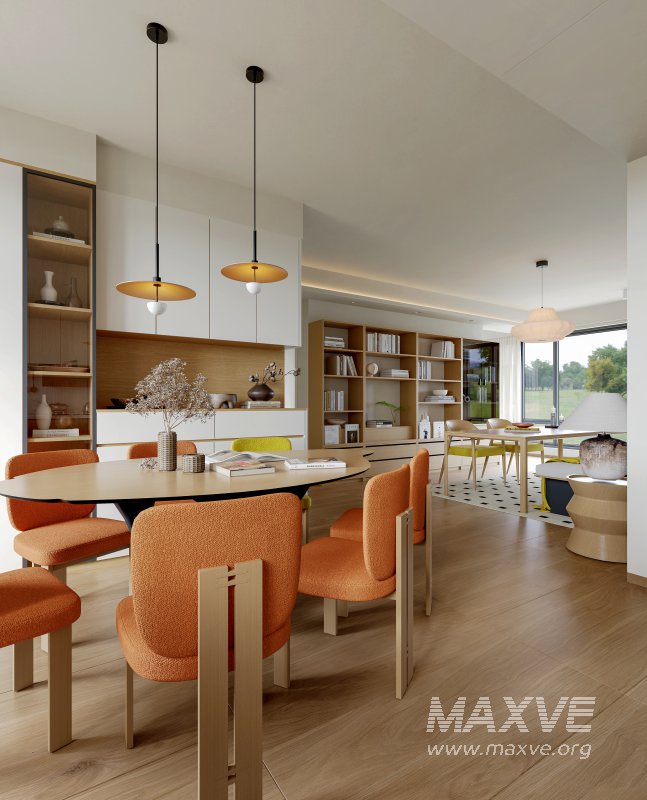 Modern dining room and home office - Image 1