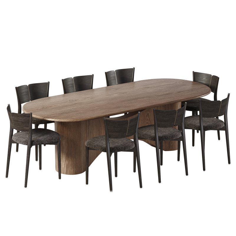 Grady Dining Chair and Olexey Oval Dining Table - Image 1