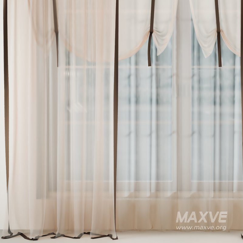 Tulle Curtain w Decorative Edging 061 - Image 2