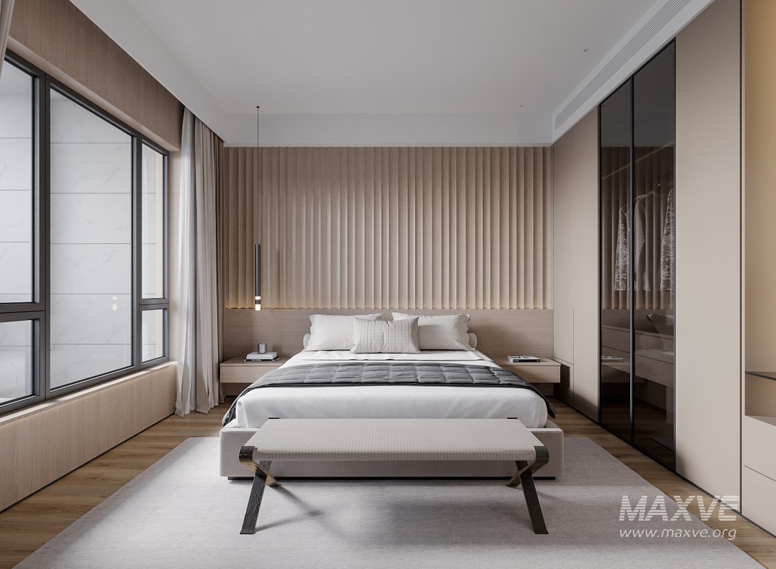 Modern bedroom and bathroom office room - Image 2