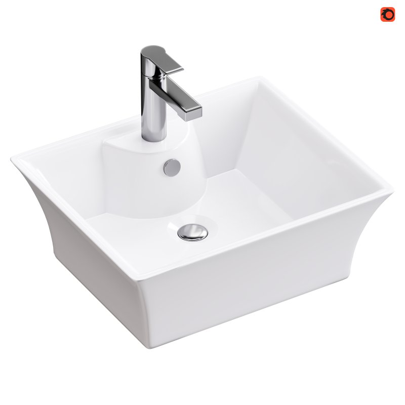 Square Countertop Vessel Bathroom Sink - Image 1