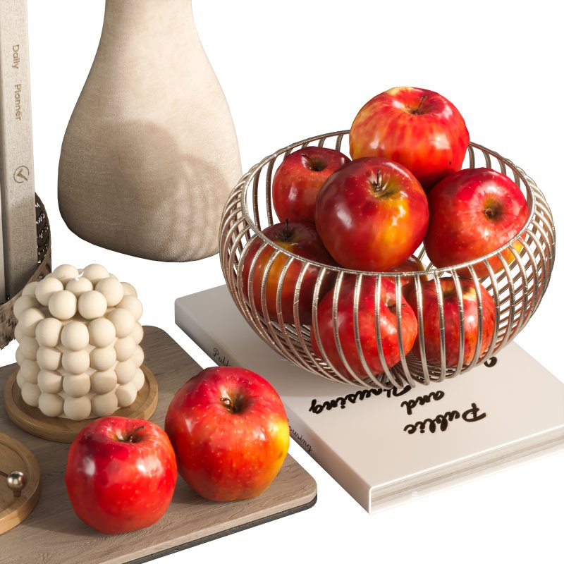Decorative Set with Apples and Flowers 03 - Image 2