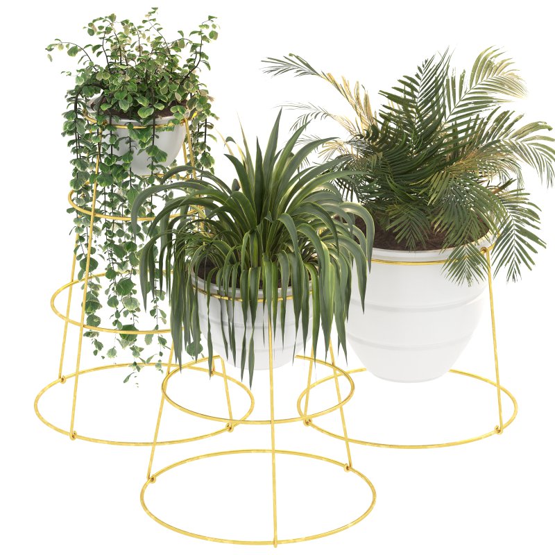 Golden Metal Standing Plant - Image 4