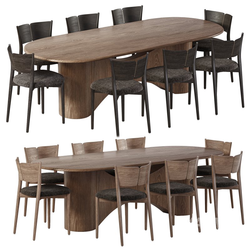 Grady Dining Chair and Olexey Oval Dining Table - Image 2