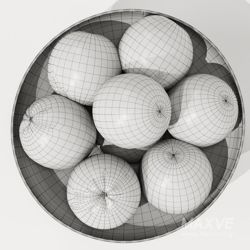 Marble Fruit Bowl with Oranges - Image 4