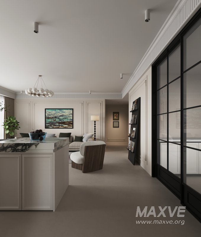 Modern living room and dining room interior scene - Image 3
