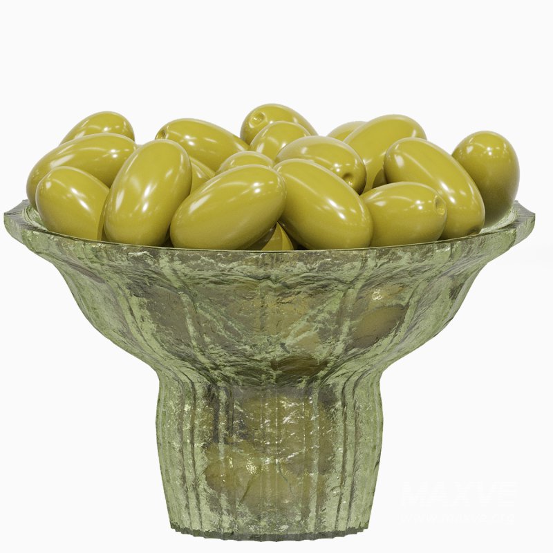 Low Glass Bowl Centerpiece with Olives - Image 2