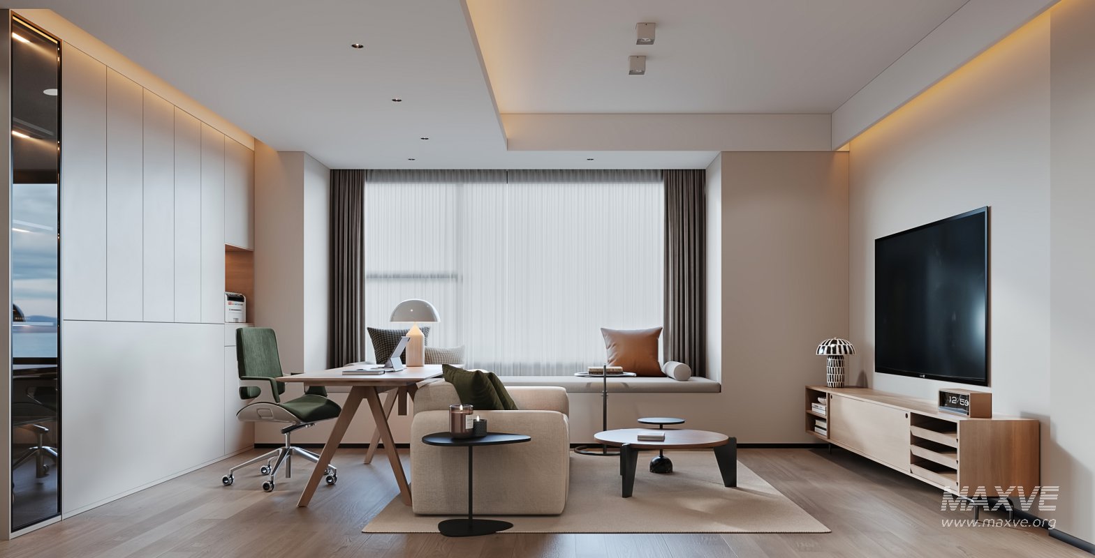 Modern living and dining room kitchen - Image 1