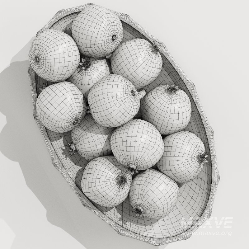 Low Glass Bowl Centerpiece with Pomegranates - Image 3