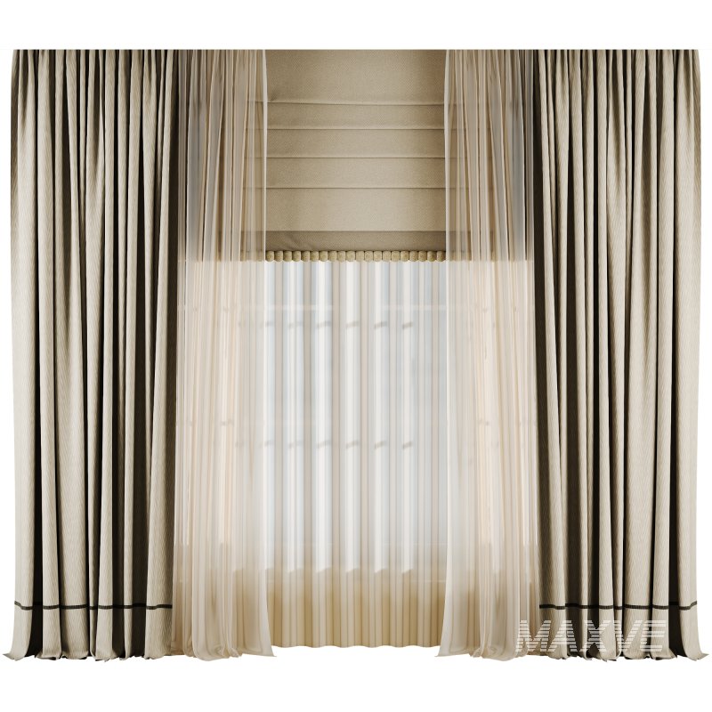 Silk and Cotton Curtain Set 062 - Image 2