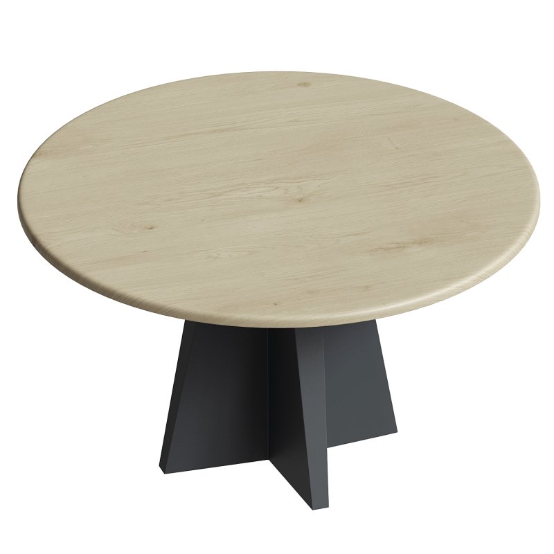 Jacob Round Dining Table with Vertex Base in Flax - Image 5