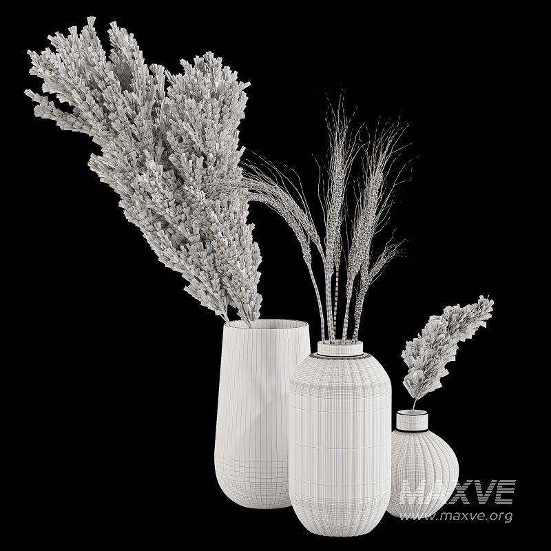 Pampas and Wheat Plant in Decorative Vase - Image 5