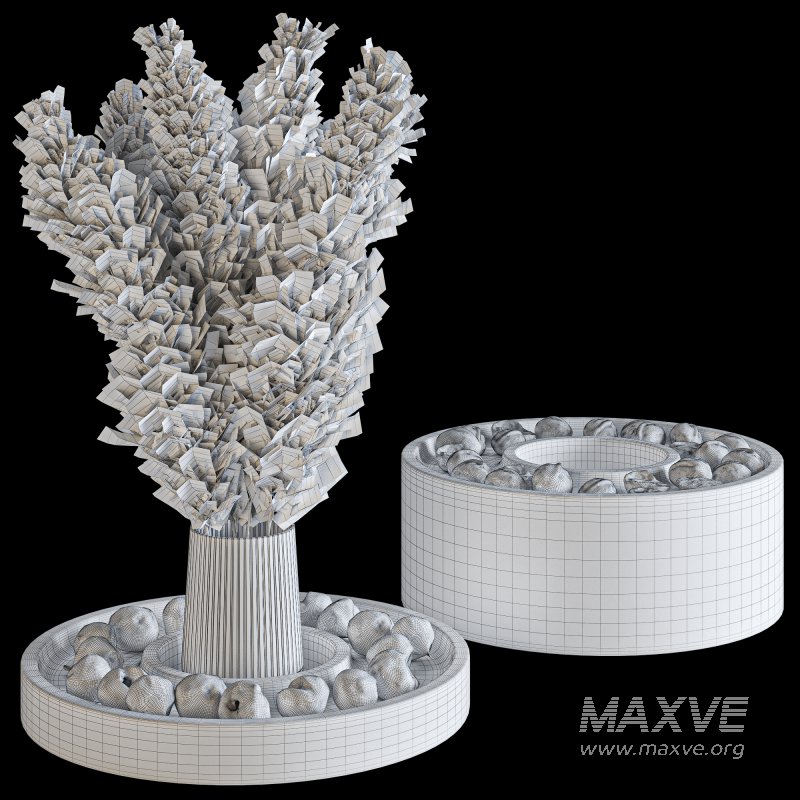 Figs and walnuts serving dish set with pampas - Image 6