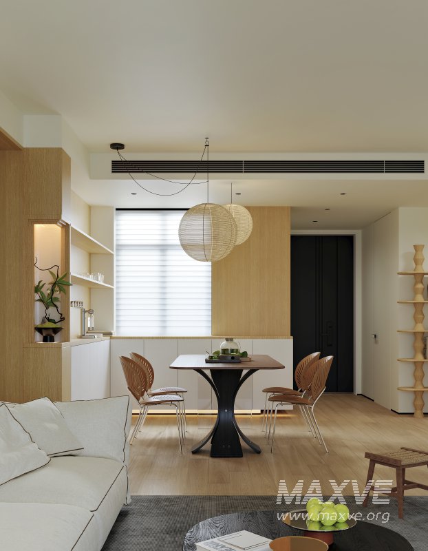 Modern living room and dining room interior scene - Image 5