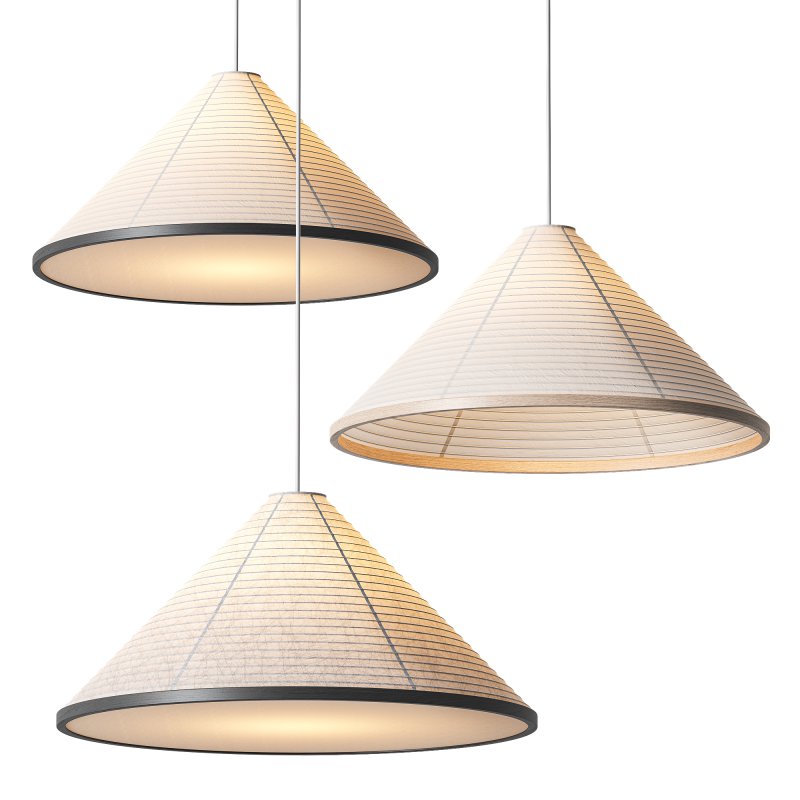 Washi Paper Pyramid Pendant Lamp - Image 1