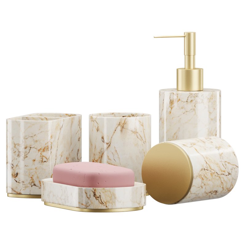 5 Piece Bathroom Counter Top Accessory Set - Image 5