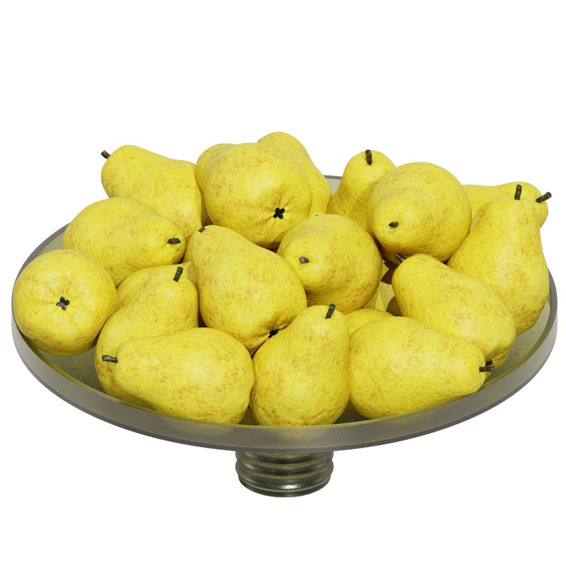 Low Glass Bowl Centerpiece with Pears - Image 2