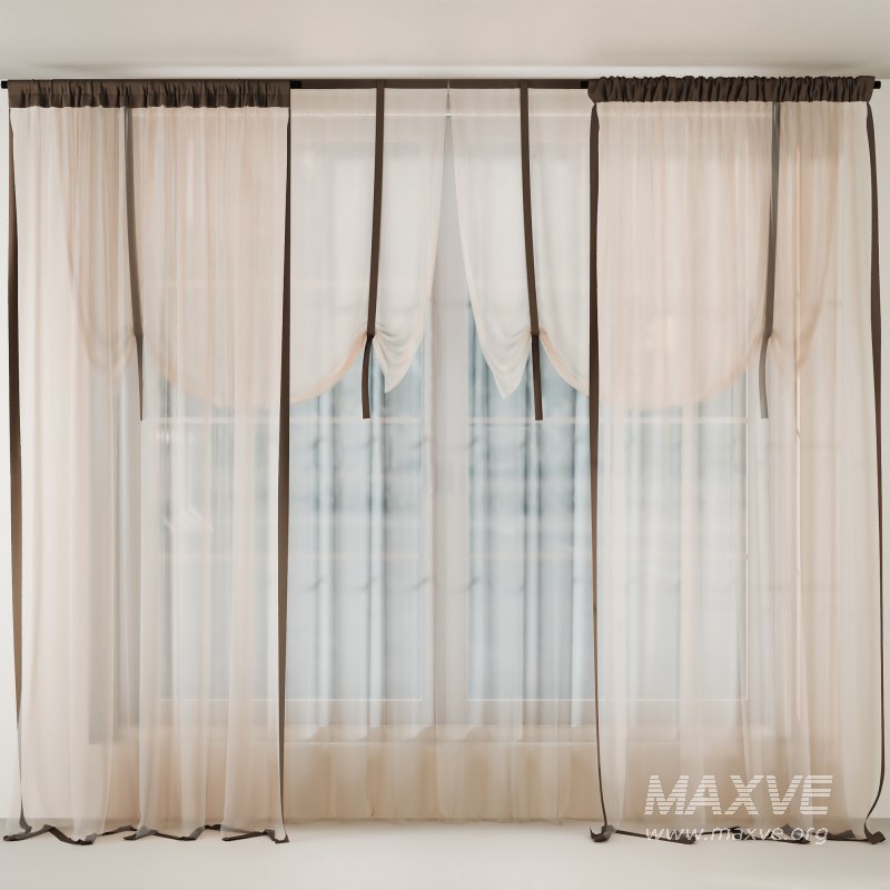 Tulle Curtain w Decorative Edging 061 - Image 1