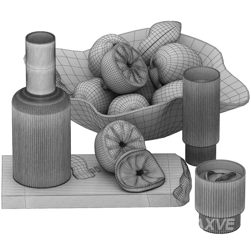 decoration set with ripple water carafe with bowl of lemons - Image 4