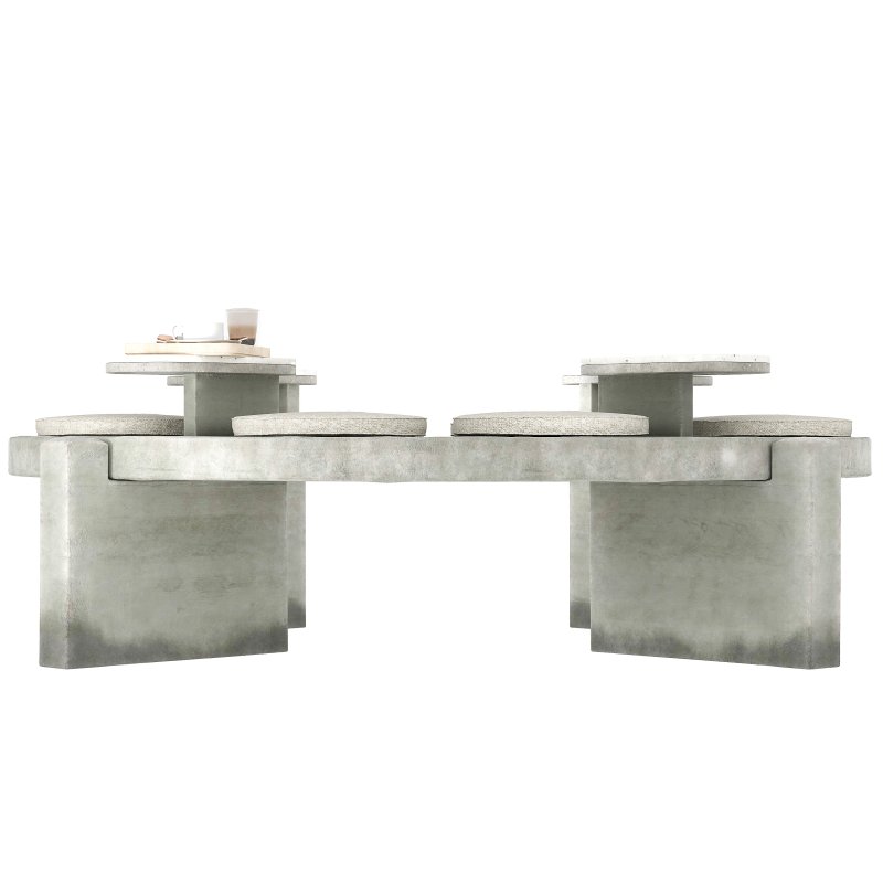 Round concrete bench for street cafe - Image 3