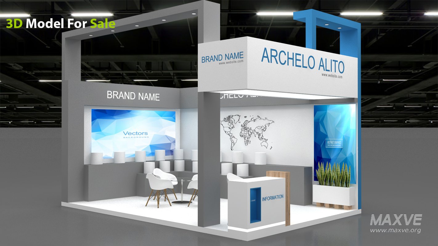 exhibition booth stand 3d Model - Image 10