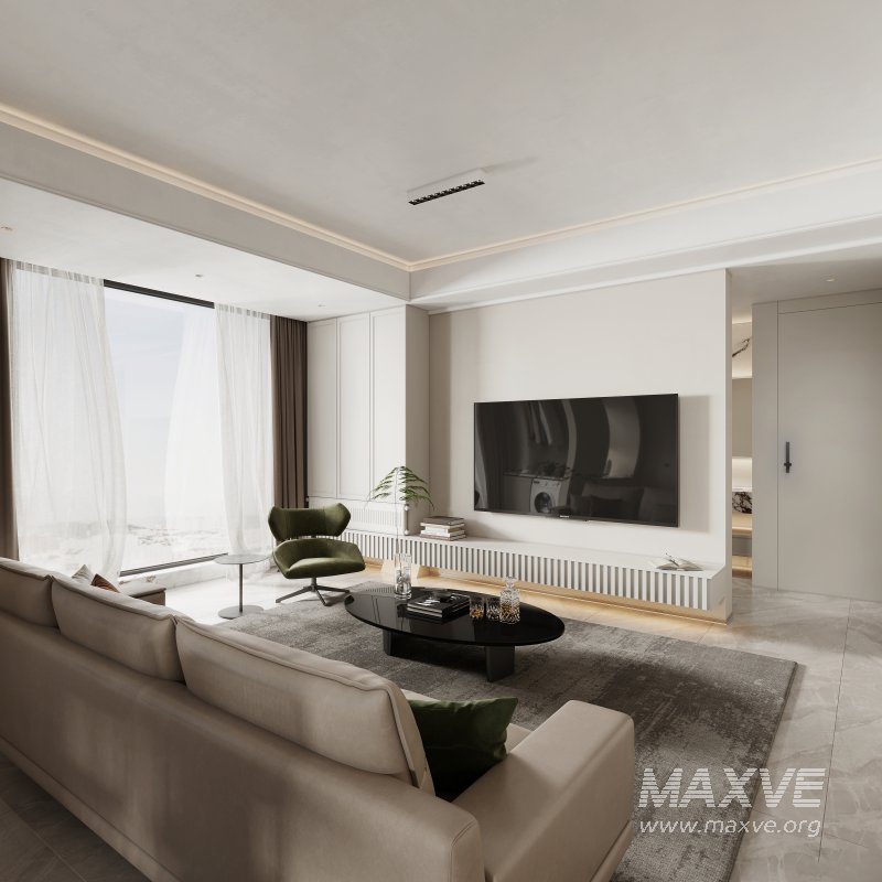 Modern living room and dining room interior scene - Image 4