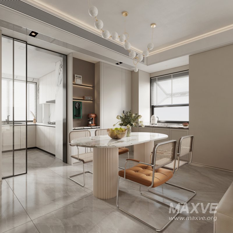 Modern living room and dining room interior scene - Image 3