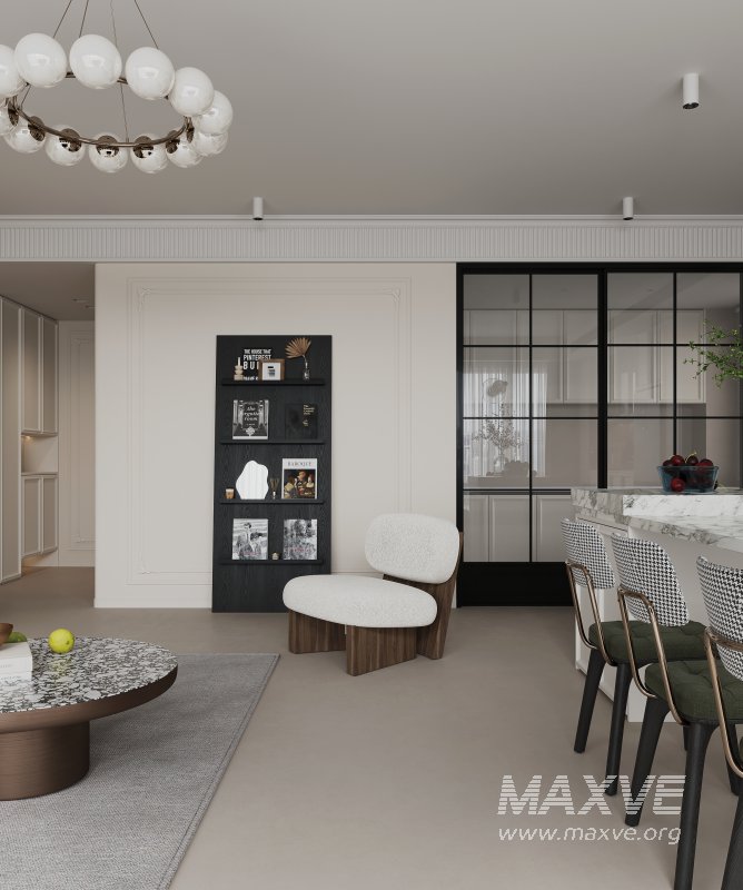 Modern living room and dining room interior scene - Image 5