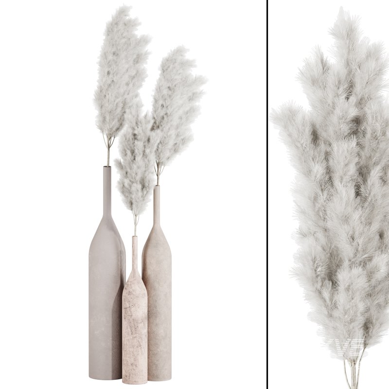 Minimal Pampas Bouquet in Pottery Pot - Image 1