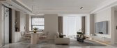 Modern living room and dining room interior scene - Thumbnail 1